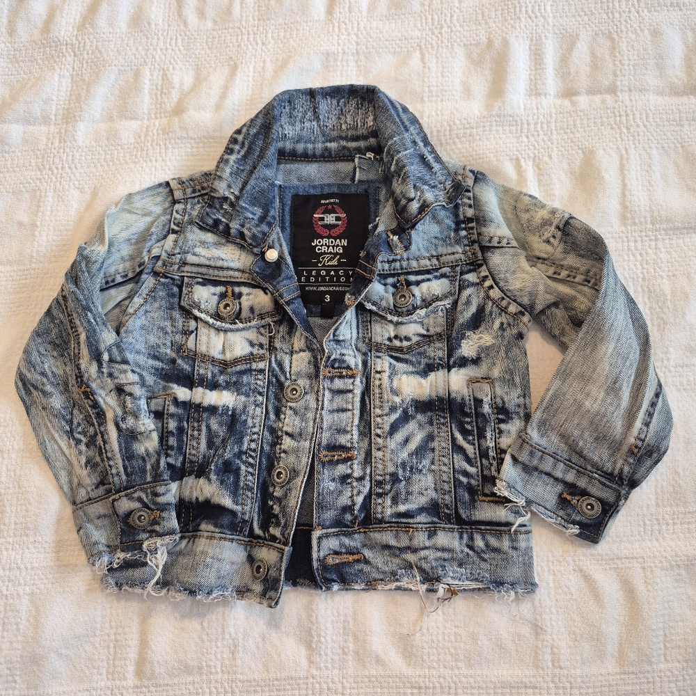Jordan Craig Kids Legacy Edition size 3 distressed jean jacket EUC